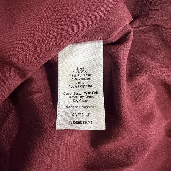 TALBOTS Plaid Button-Front Skirt Womens Sz 8 Brown Pink Wool Blend Western Retro - Picture 5 of 7